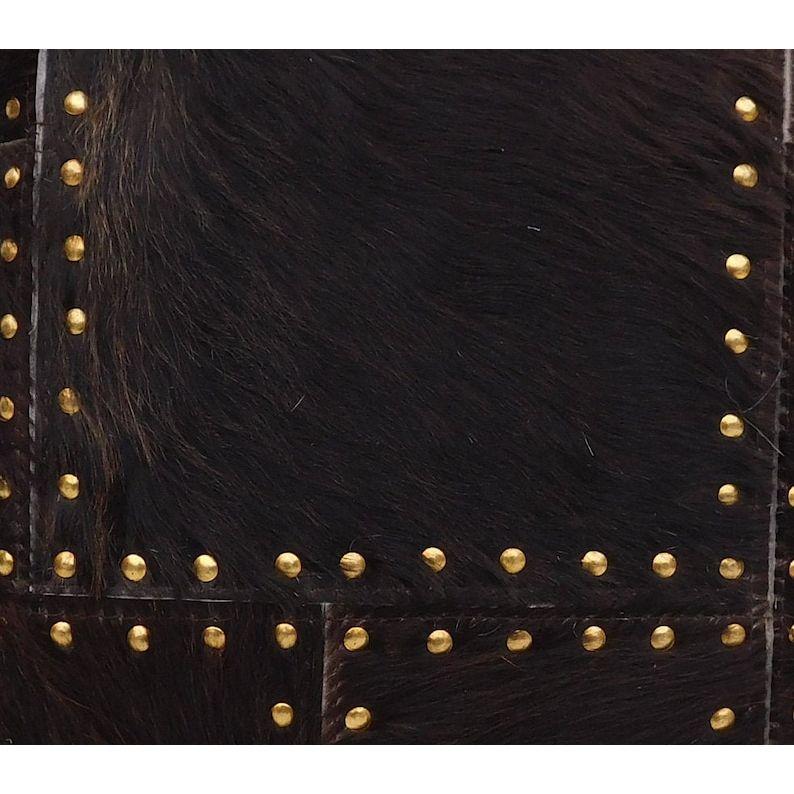 Exotischer Kuhfell-Kissenbezug: Braun & Schwarz Lederkissen Geschenk für Sie Ihn Geburtstag Jahrestag