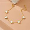 Gold Plated Mother of Pearl Heart Necklace Earrings Set Dainty Love Pendant Jewelry