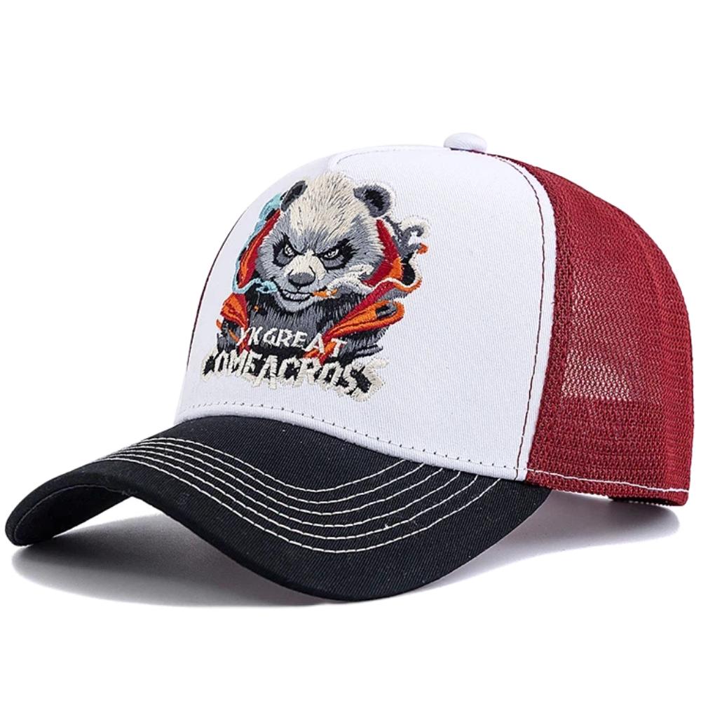 

New Style Unisex Cool Panda Embroidered Baseball Cap Chic Trucker Hats For Men Women Breathable Streetwear Summer Outdoor Hat 56cm-60cm чорний білий колір