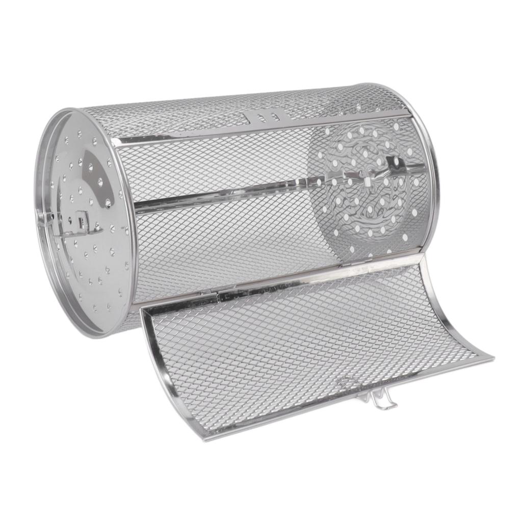 Coș de grătar rulant Oțel inoxidabil Cușcă grătar Rotund Oțel inoxidabil Grătar grătar plasă pentru Arahide