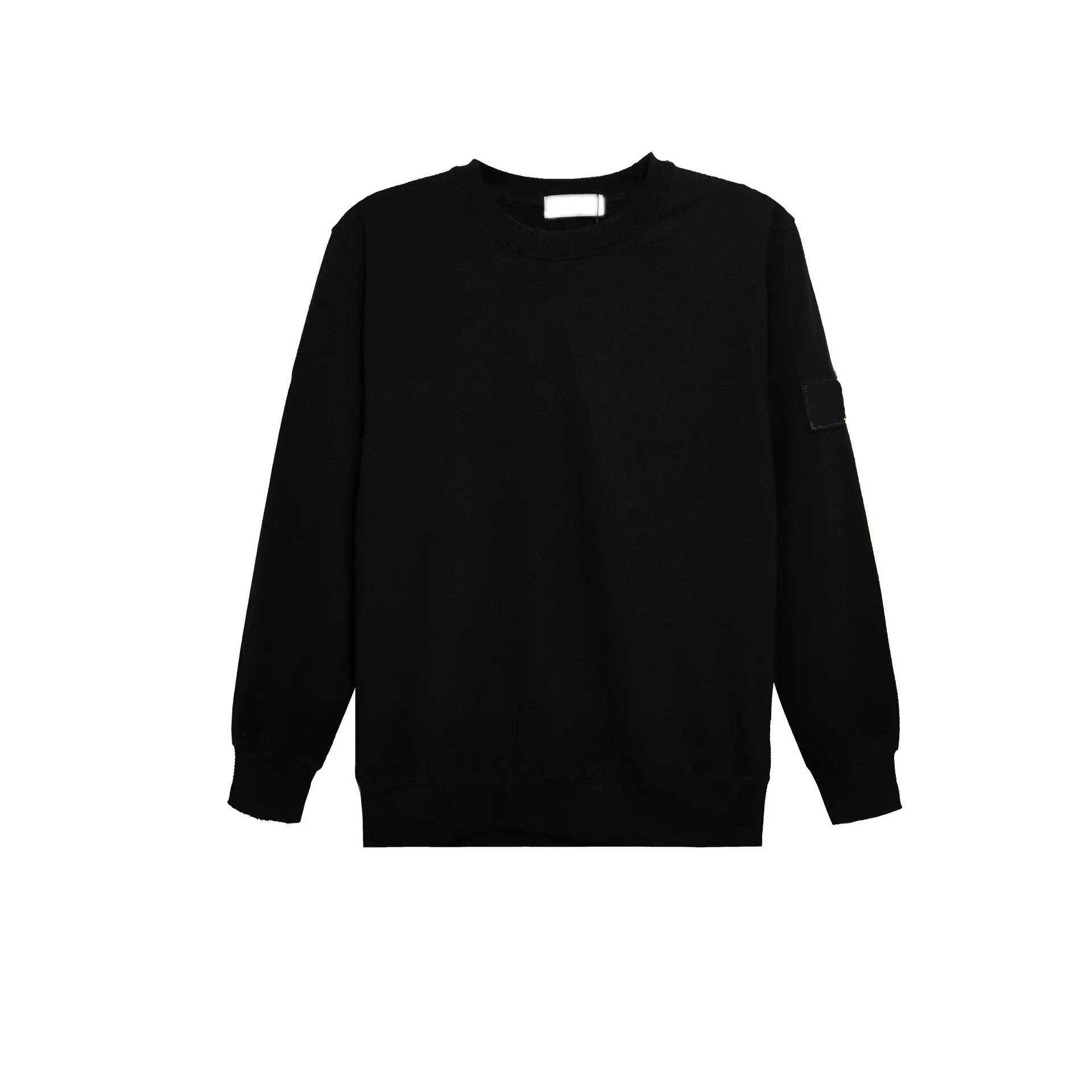 2024 весенне-осенний модный пуловер Y2K толстовка в стиле Харадзюку мужская повседневная универсальная одежда Ropa Hombre топ из чистого хлопка однотонная мужская одежда M чёрный 2723₽