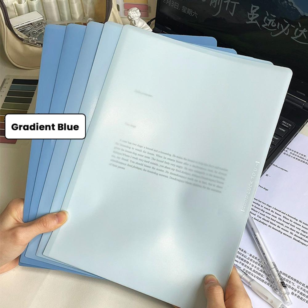 5PCS/Set L-shaped A4 File Folder Gradient Color Document Folder Test Paper Clamp  Business Gradient Blue