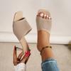 Fashion Summer Women Sandals New Luxury Outdoor Slippers Casual Women Shoes Open Toe Soft High Heels Mules Sandals Sandalias De Mujer