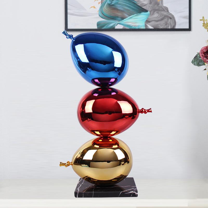 Creative Crafts Home Decoration Balloon Statue Living Room Atmosphere Electroplated Balloon Sculptures Hotel Art Installation