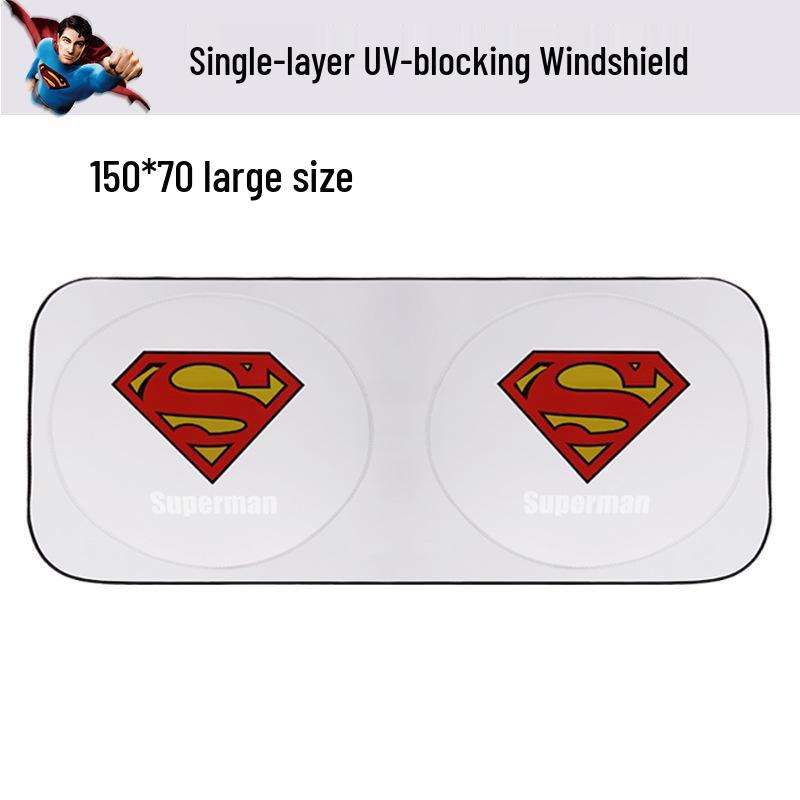 Captain America, Superman & Batman Car Windshield Sun Shade - Double Ring Summer Cartoon Shield Superman Front Shield Single