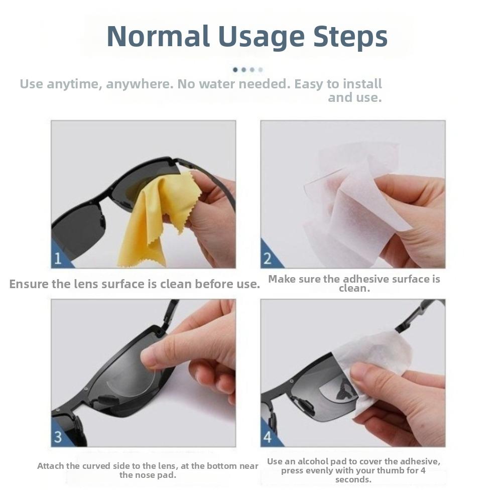 1Pair Adhesive Stick-On Myopic Lenses Portable Adhesive Eyewear Lenses For Swimming Goggles