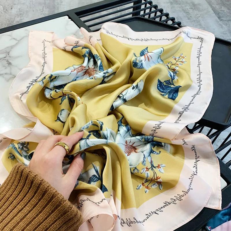 70*70cm Fashion Handkerchief Neck Scarf For Women Small Shawl Silk Satin Hair Scarfs Female Square Headband Bandana Head Scarves