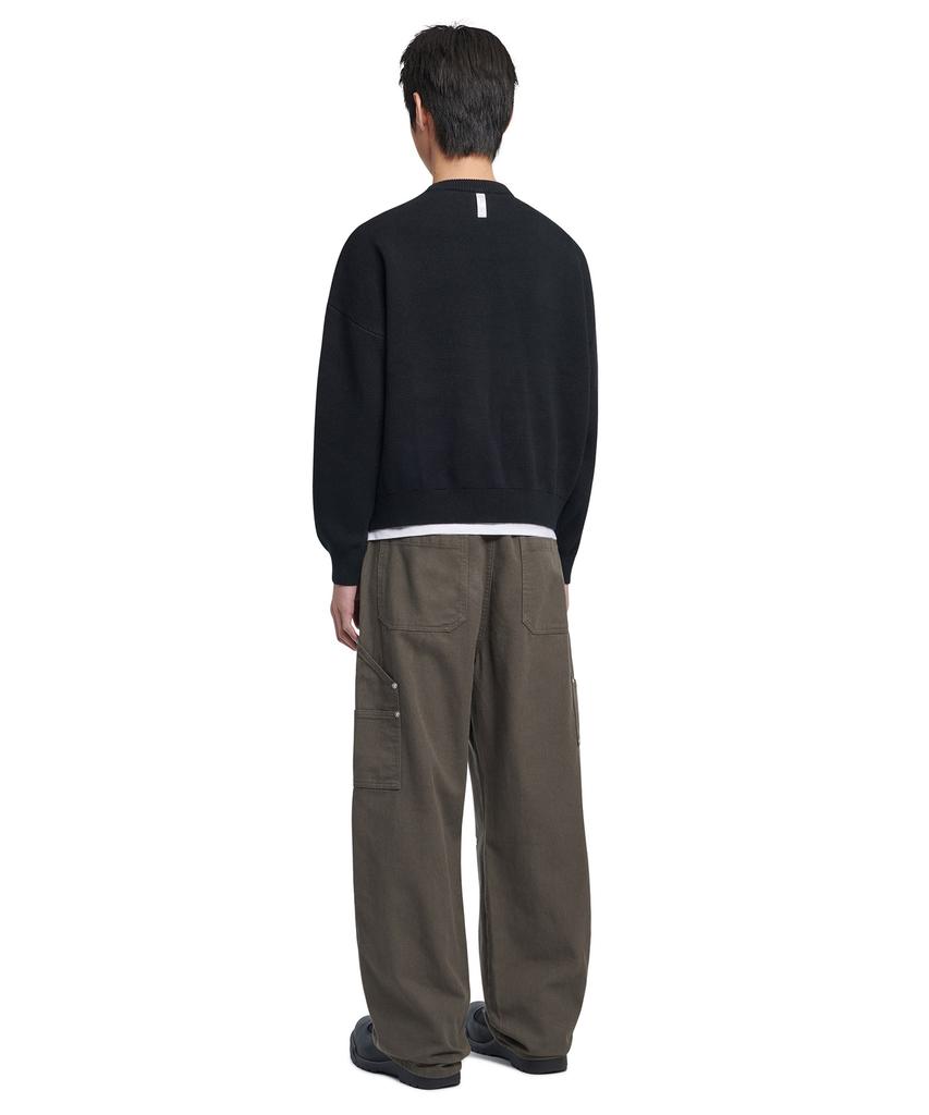 Nomaenyueol Divided Double Knee Pants - Charcoal