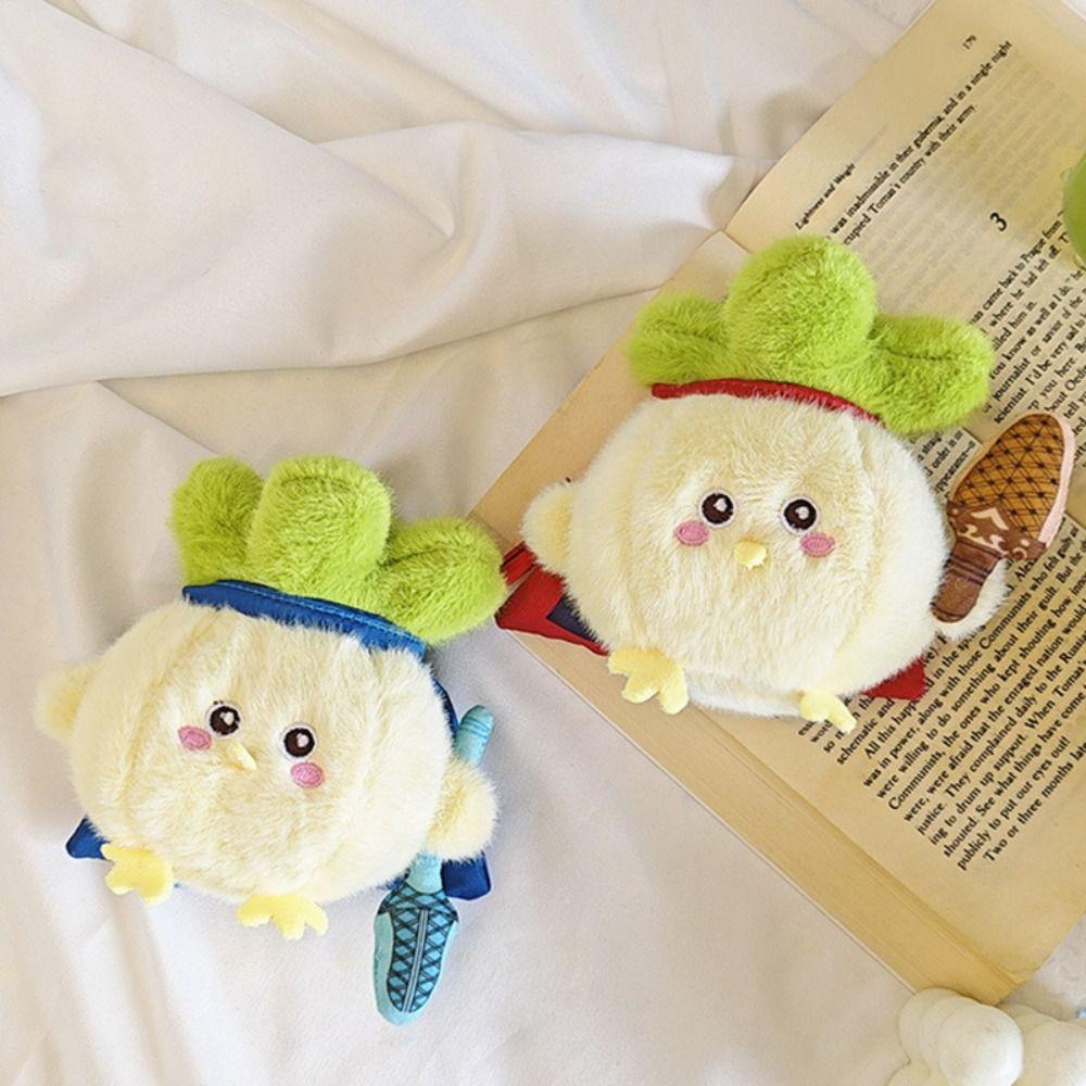 Garlic Bird Stuffed Cabbage Chicken Keychain Cartoon Chicken Plush Keychain  Car Key Accessories