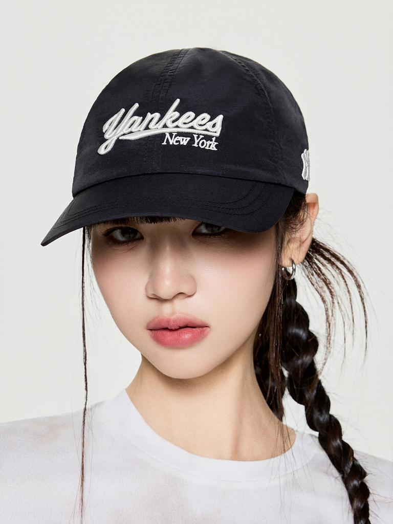 Emelbi Sportive Shiny Unstructured Ball Cap Ny (Black)