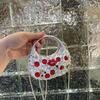 Acrylic Rhinestone Evening Handbag Women Gold Lip Shape Clutch Bag Hard Shell Box Style With Magnet