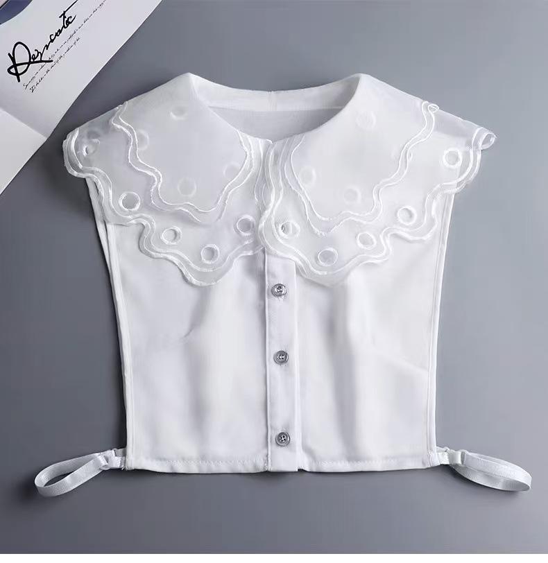 Women's Lapel Shirt Detachable Collar+Fake Cuff+ Shawl Set Shirt Collar Korean Style Doll Sweater False Collars