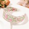 New Chinese Styles Wide Headband with Embroidered Flowers Comfortable High Skull Hairhoop For Everyday Wear Formal Event