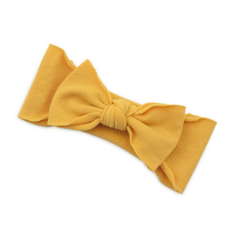 Çocuk Naylon Dikişsiz Fiyonklu Saç Bandı Elastik Saç Bandı Bebek Başlığı Bebek Saç Aksesuarları Düz Renk Düğümlü Saç Bandı