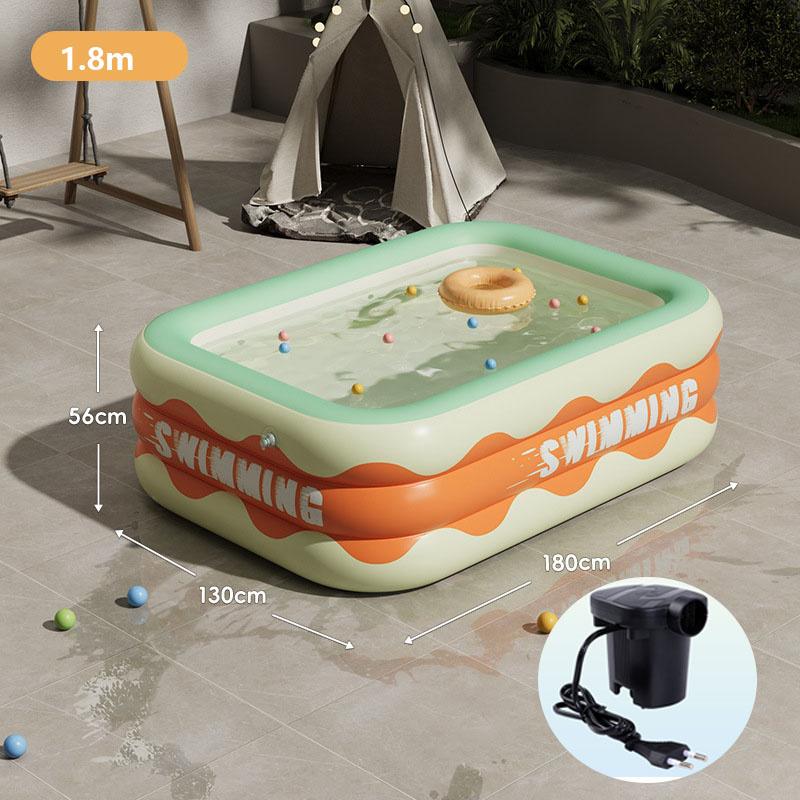 Foldable Inflatable Swimming Pool with Pump (European Standard) Outdoor Summer Pool for Adults and Children Summer Wading Pool