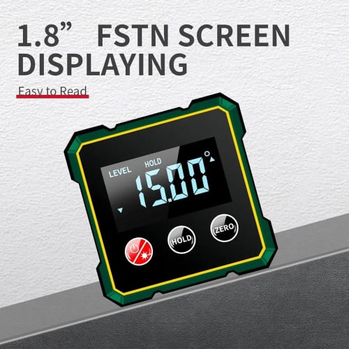 USB Rechargeable Digital Angle Finder with Electronic Laser & LCD Inclinometer - Waterproof Level Tool with Strong Magnetic Base, Waterproof Digital L