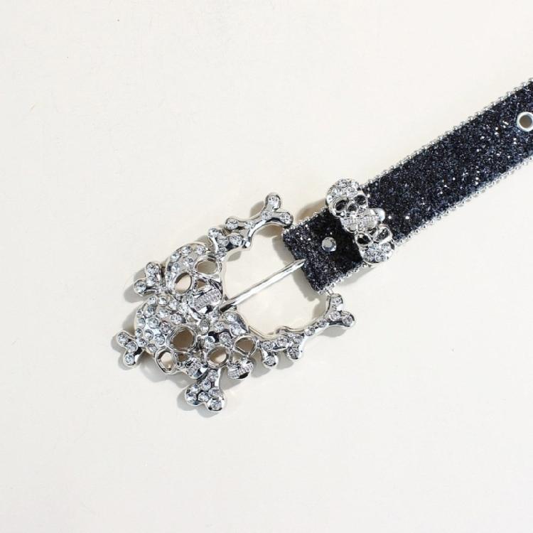 Women's Glittering Crystal PU Leather Belt for Trousers and Dresses Western Cowgirl Punk Styles Waiststrap for Daily