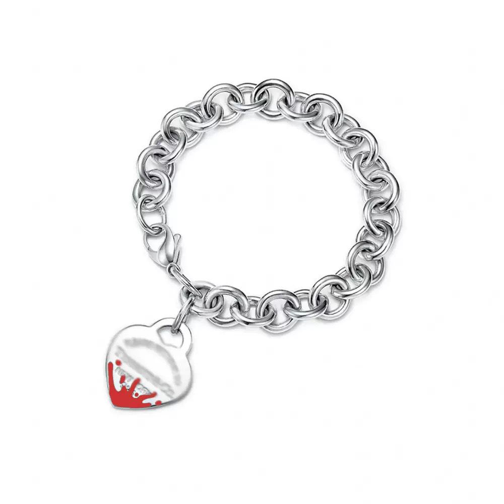 T-Familie Herzförmiges Emaille-Armband: Blaue, Rote, Rosa Herzen, Liebes-Rosenkranz, Runde Perlenkette - Perfektes Valentinstagsgeschenk für Freundin.
