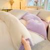 Nouvelle Housse de Couette Couleur Unie Haute Grammage Velours Laitier Article Unique Épaisse Chaude Polaire Grande Taille Literie Lit Double