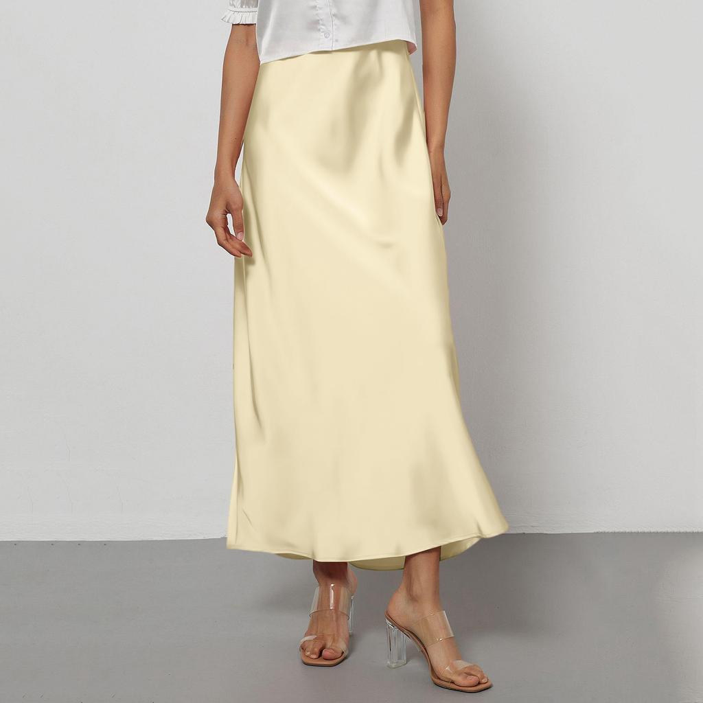 Fustă satin elegantă texturată pentru femei, rochie midi mulată, cu drapaje