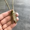 Fashion Retro Insect Cicada Pendant Necklace Metal Unisex Men's Halloween Party Jewelry Gift Accessories