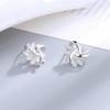 Elegant Floral Cat's Eye French Earrings for Women