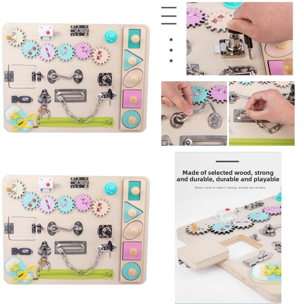 Wooden Lock Picking Busy Board For Toddlers Early Education Learning Toy