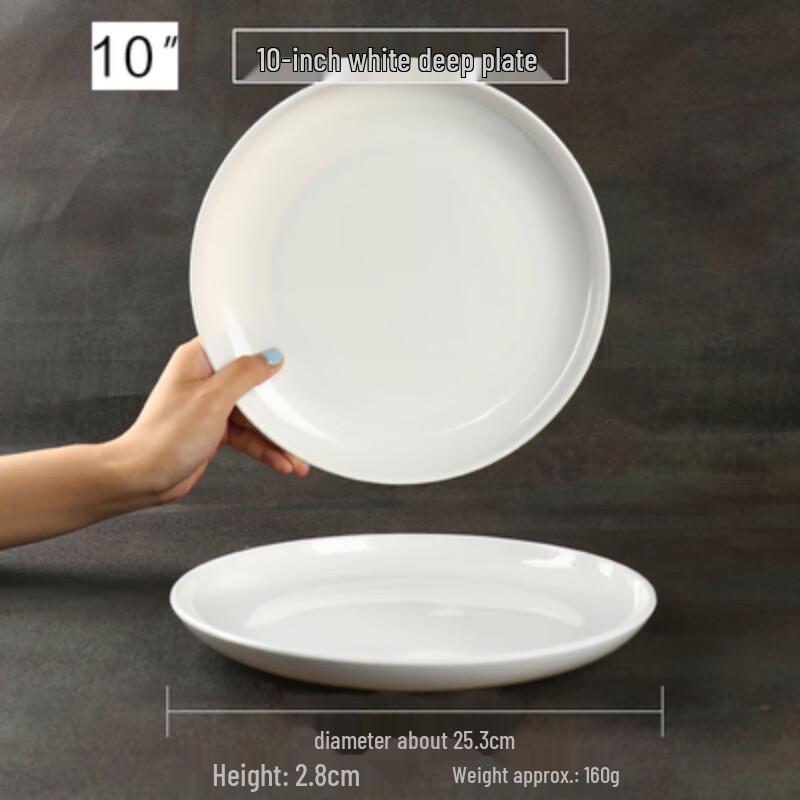 Commercial Melamine White Round Dinner Plate
