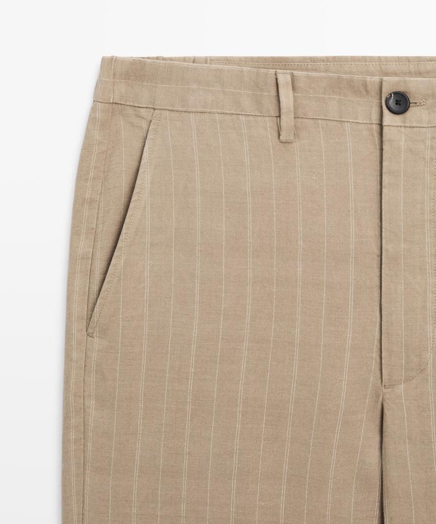 Masimodutti 100% Linen Striped Pants