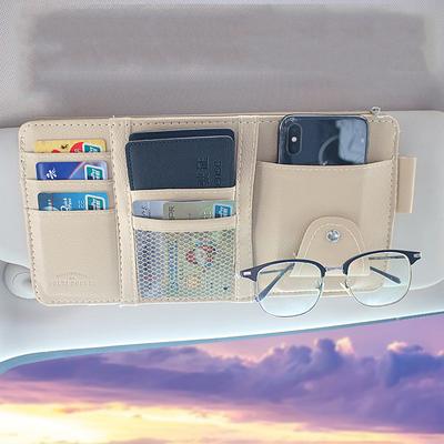 Car Styling Visor Organizer Auto Sun Visor Storage Pouch Car Organizer Sunglasses Holder Card Organizer Ticket Pocket Pen