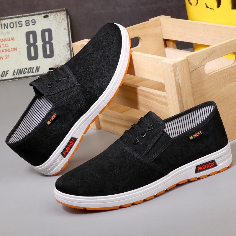 Spring and summer cloth shoes men's middle-aged and elderly men's shoes canvas shoes non-slip and wear-resistant soft-soled shoes deodorant