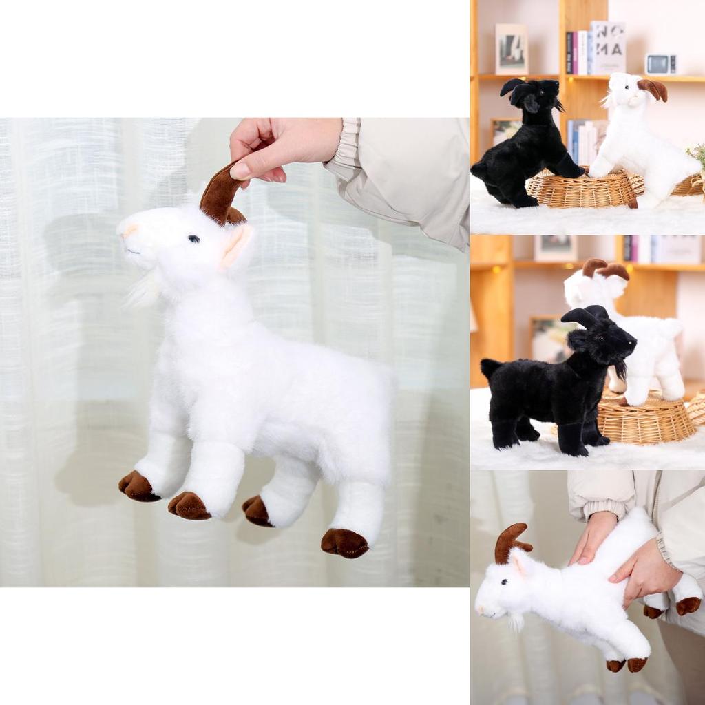 Cute Cartoon Black And White Goat Plush Toy Doll For Girls