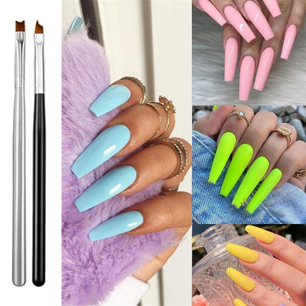 Nails Pink White Almond Shape Tips Manicure Edge Trimmer Pro 9 Size Easy French Smile Cut V Line