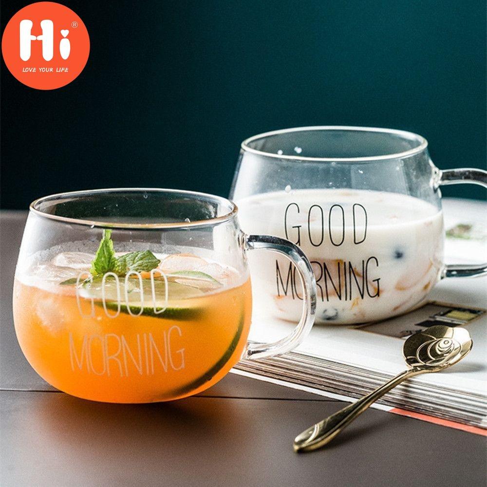 

Привет Прозрачный чайный сок Письмо Печать Молоко Кофейный стакан Прозрачный кружка Чашка с ручкой Доброе утро