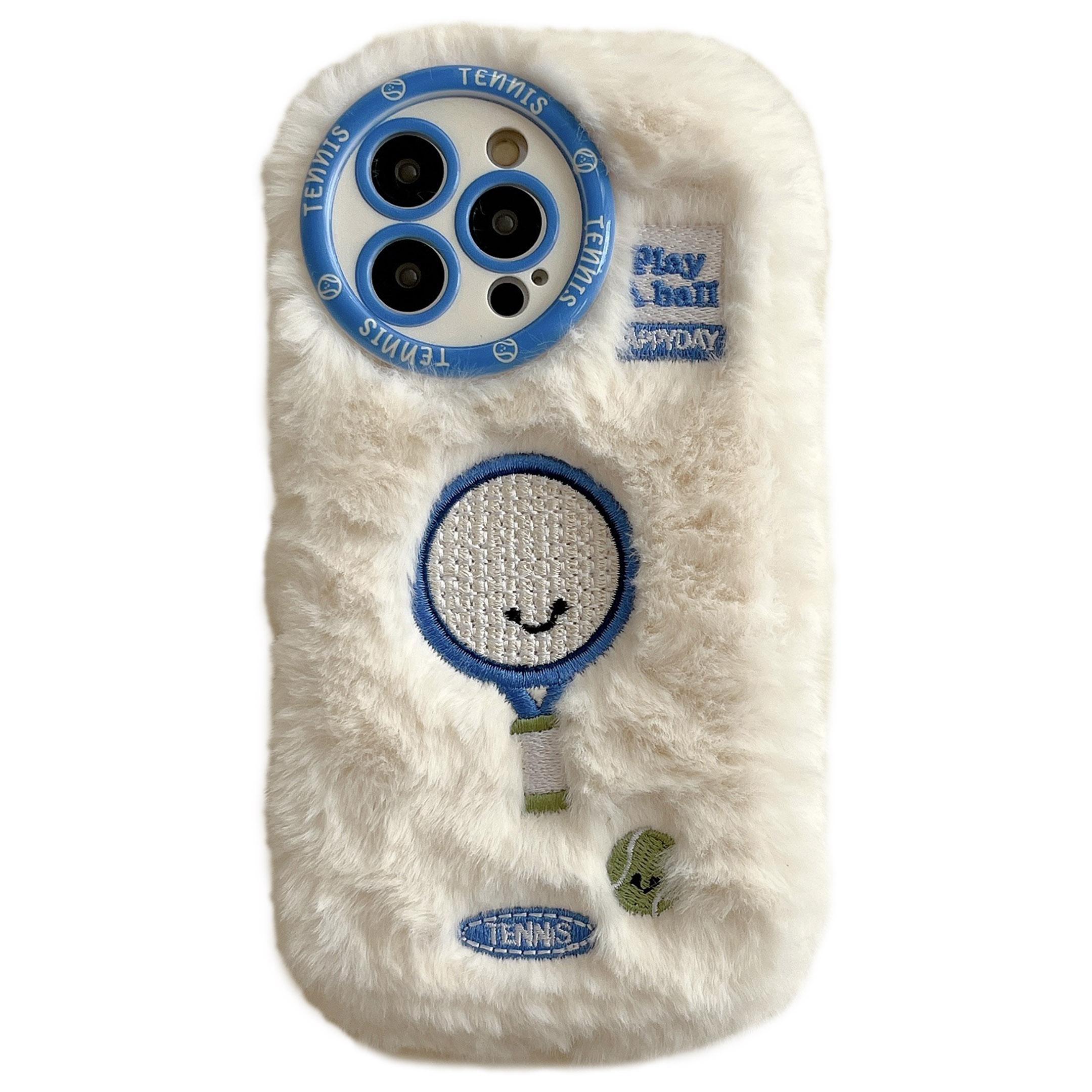 

Чехол для iPhone 16 Pro Max Милый узор ракетки Пушистый ТПУ Теплый чехол для телефона Tennis Racket