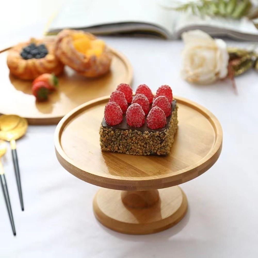 Glass Cover Wooden Cake Stand Vintage Dessert Stand Holder Tray High Foot Cake Plate  Dessert Table
