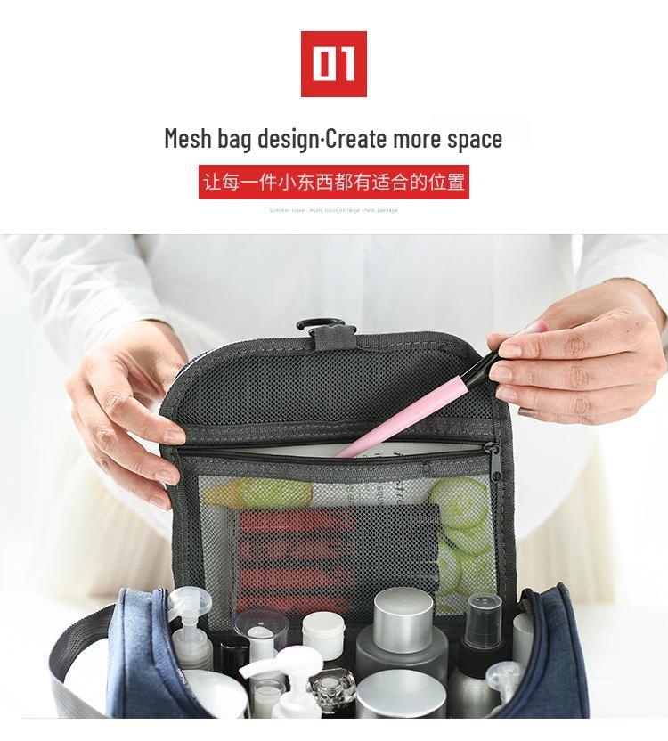 Herren Wasserdichte Reise-Kulturtasche - Großes Fassungsvermögen, Haken, Kationisches Gewebe, Koreanischer Stil.