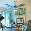 Remote Controlled Ceiling Fan with LED Light, 6-Speed Quiet Motor, 3 Color Temperatures, Flush Mount for Bedroom & Living Room