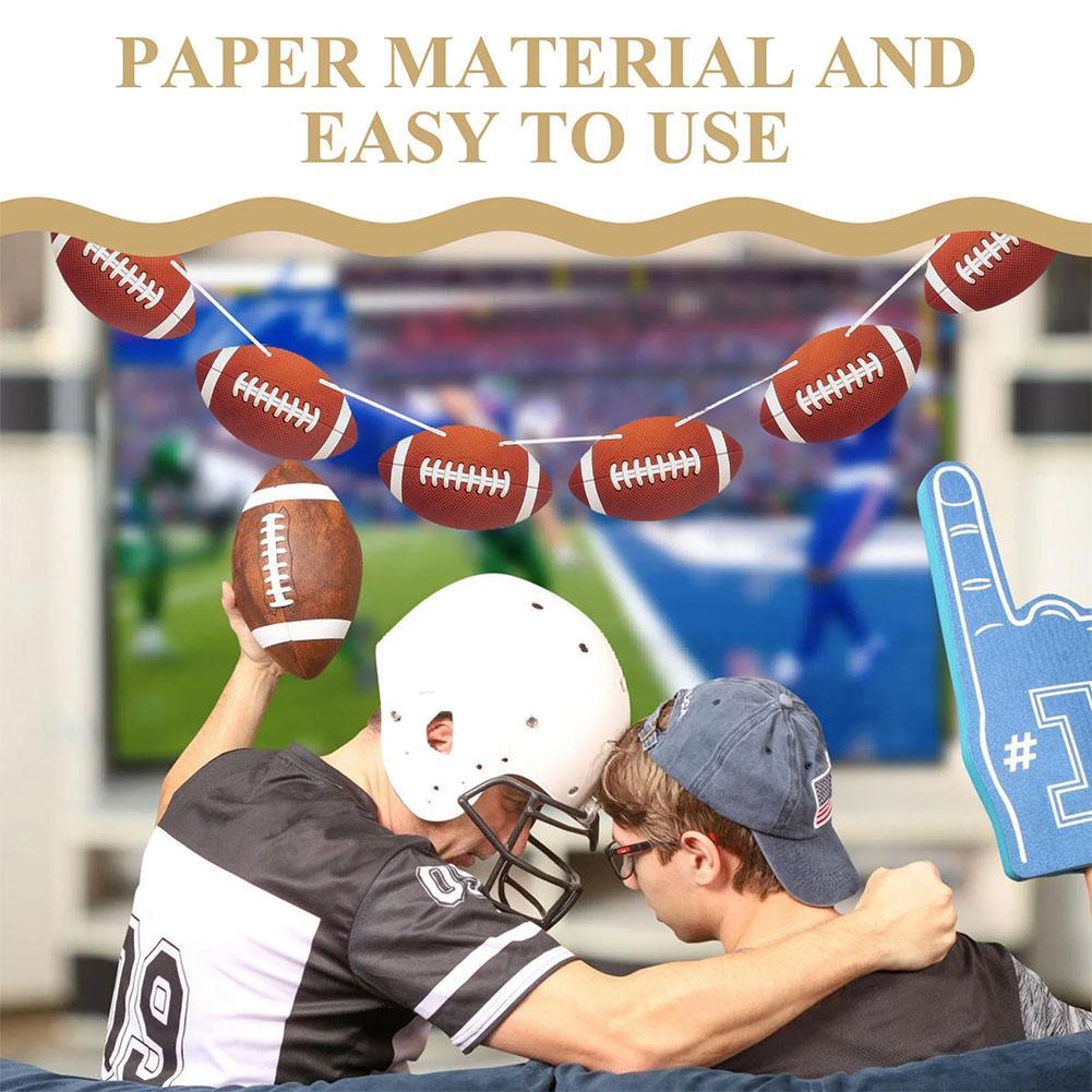 Football Party Decorations Set Football Banner Hanging Swirls For Themed Birthday Game Fans Home Garland Supplies