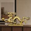 Aris & Juno Brass Prosperous Dragon Feng Shui Statue – Chinese Wealth & Prosperity Figurine for Entryway, Home Office Desk or Shelf Decor, Gift for