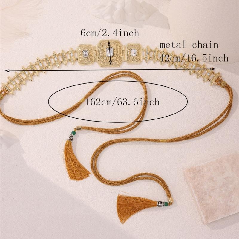 A52E Moroccan Waist Chain Belly Chain Belt Ethnic Wedding Belt Belly Chain for Dress
