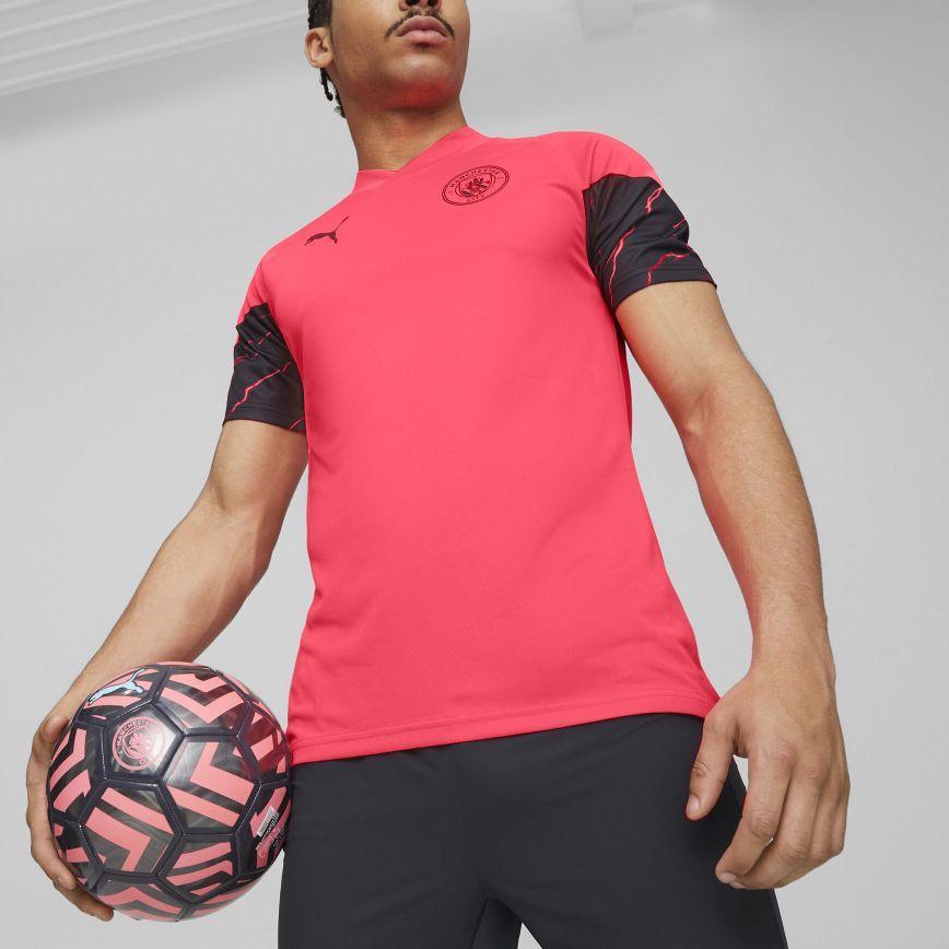 PUMA Color Block V-Neck Short Sleeve T-Shirt Men Tops Pink 772855-17