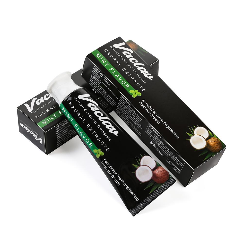 Teeth Whitening Activated Charcoal Mint Flavor Toothpaste Natural Toothpaste, Removes Plaque, No Artificial Colors