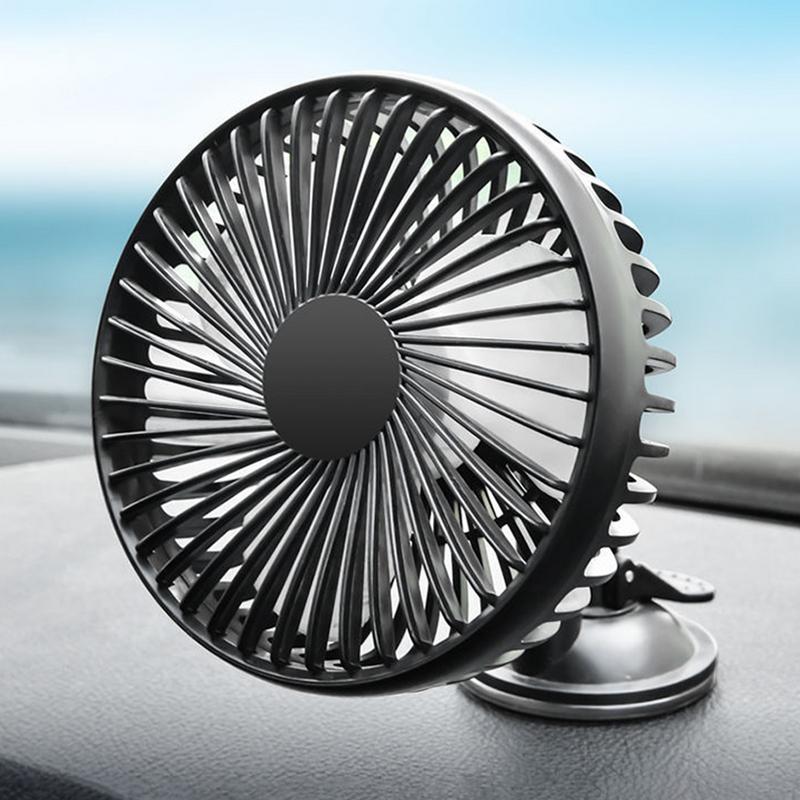 Fan For Car Rechargeable 12V Fans Car Fan Portable Fan Suction Cup USB Powered Air Circulation Fan 360 Degree Rotation Vehicle