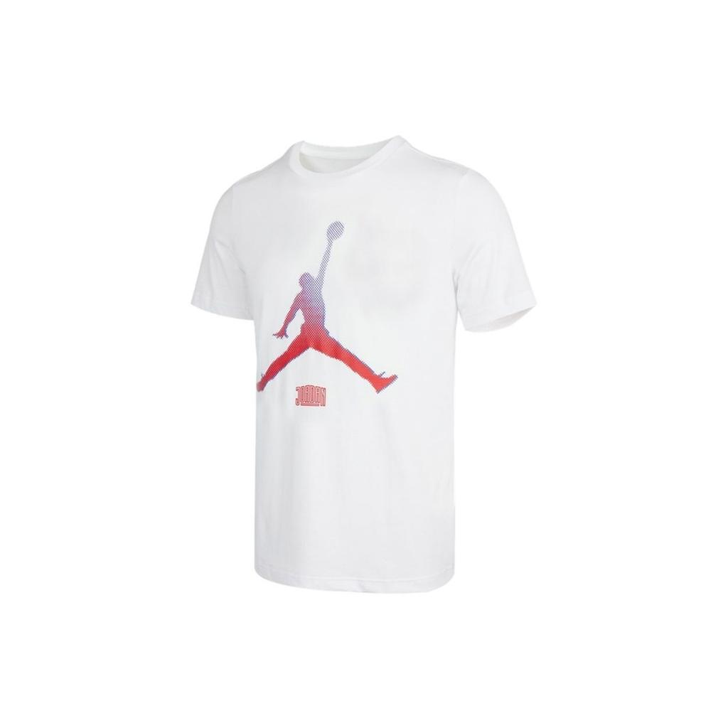Jordan T Shirts Men's White Crew Neck Moderate Straight Fit DO8905-100