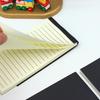 Portable Perfect Bound Tear-Off Memo Pad - Black Cardstock Pocket Notebook