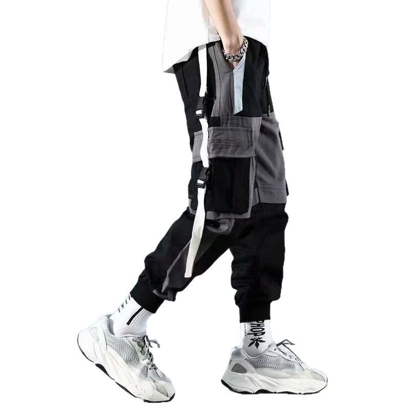 Latzhosen Herren trendige Marke Student locker Leggings Mehrfach-Taschen lässige Jogginghosen