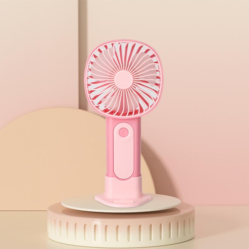 Mini Cartoon USB Rechargeable Handheld Fan - Three-Speed, Silent, Strong Wind Portable Desktop Fan