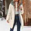 Women's Fashionable Coat Solid Color Long Sleeved Pocket Loose Button Plush Jacket