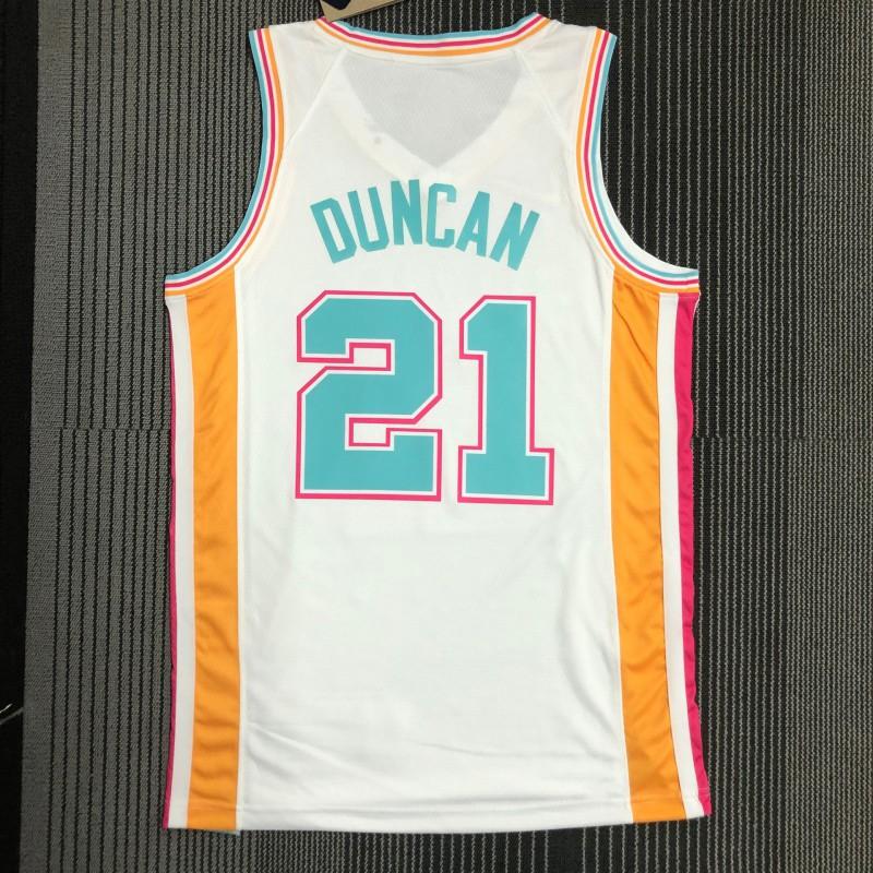 Custom Heat Pressed Basketball Jersey San Antonio Spurs 5 Murray 21 Duncan 20 Ginobili Breathable Bamboo Charcoal Fabric
